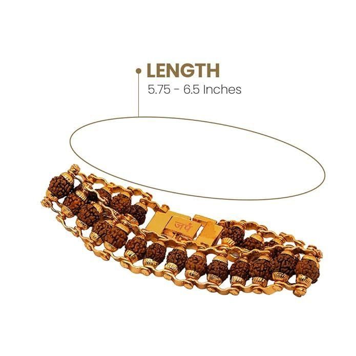 ⭐⭐⭐⭐⭐Gold Plated Modern Om Rudraksha Bracelet I 13000+ Buyers