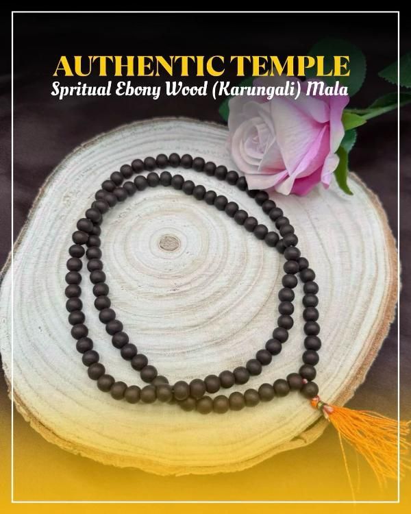 ⭐⭐⭐⭐⭐Original Karungali Malai 108-Beads Ebony Wood with Govt. Certified