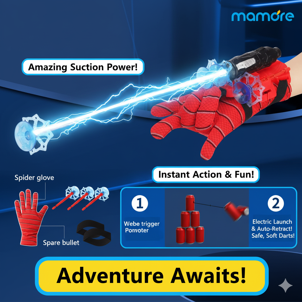Spiderman Web Shooter: The Ultimate Safe & Fun Toy for Young Superheroes! 4.9⭐⭐⭐⭐⭐ Rating By Parents!!