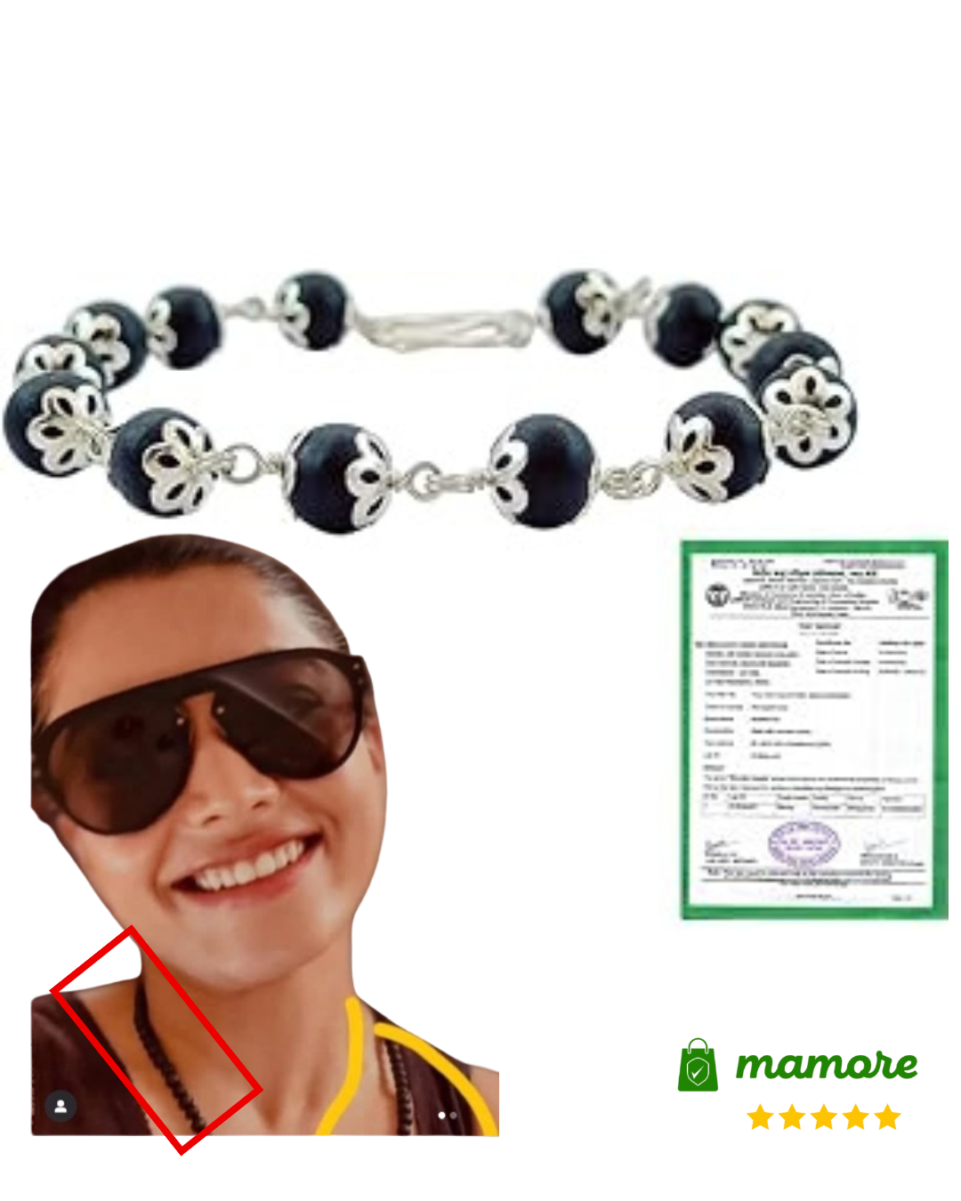 ⭐⭐⭐⭐⭐Original Karungali Malai 108-Beads & Karungali Malai Bracelet Combo with Govt. Certification I Trusted by 15000+ Happy Buyers