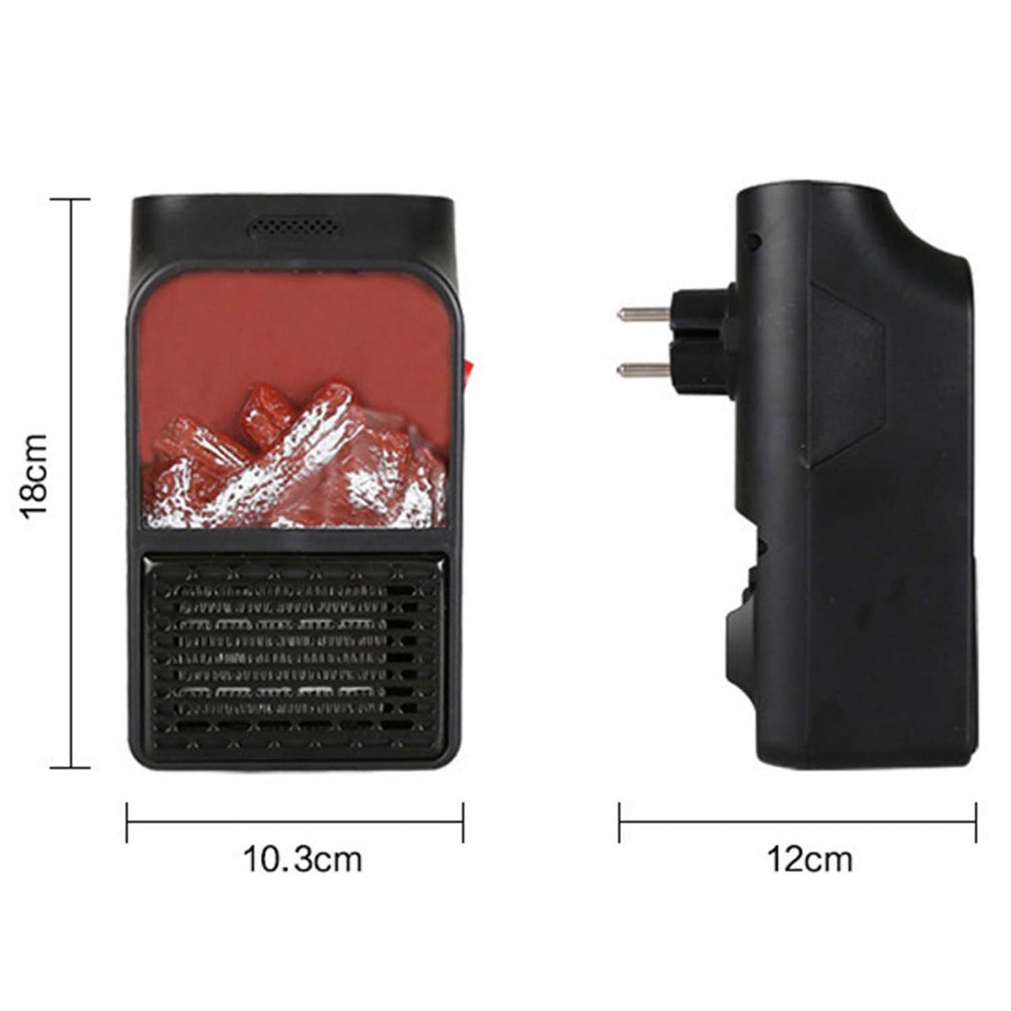 Portable Electric Fireplace Room Heater (1000W) – Wall-Outlet Mini Stove with Realistic LED Flame & Remote | 4.9⭐⭐⭐⭐⭐ Rating | Trusted By 9000+ Happy Buyers