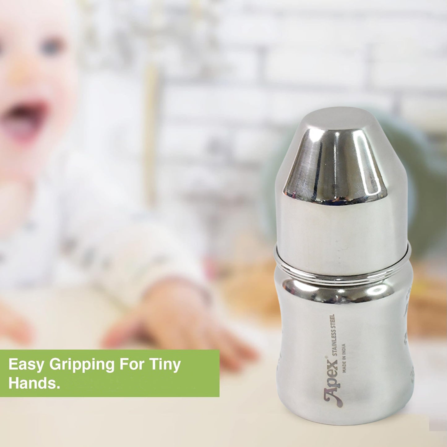 Apex Premium Stainless Steel Baby Feeding Bottle (125 Ml  1 Pc) -  4.9-star rating! ⭐⭐⭐⭐