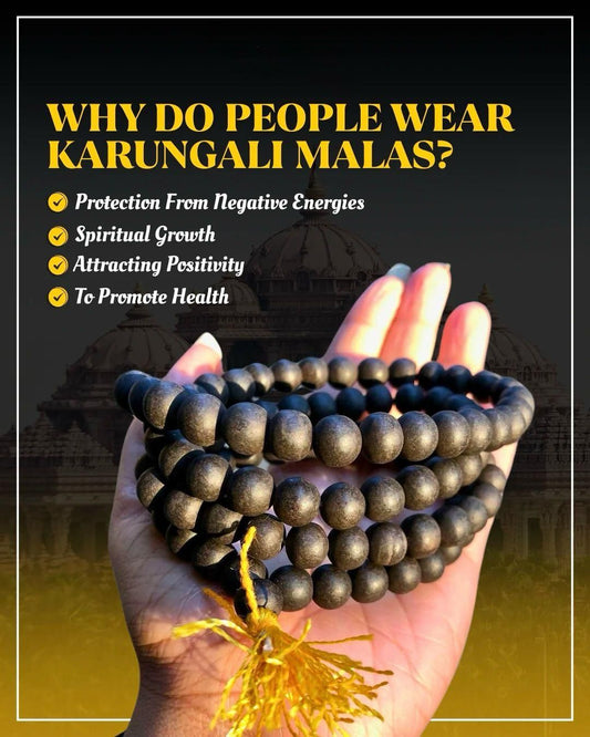 ⭐⭐⭐⭐⭐Original Karungali Malai 108-Beads Ebony Wood with Govt. Certified