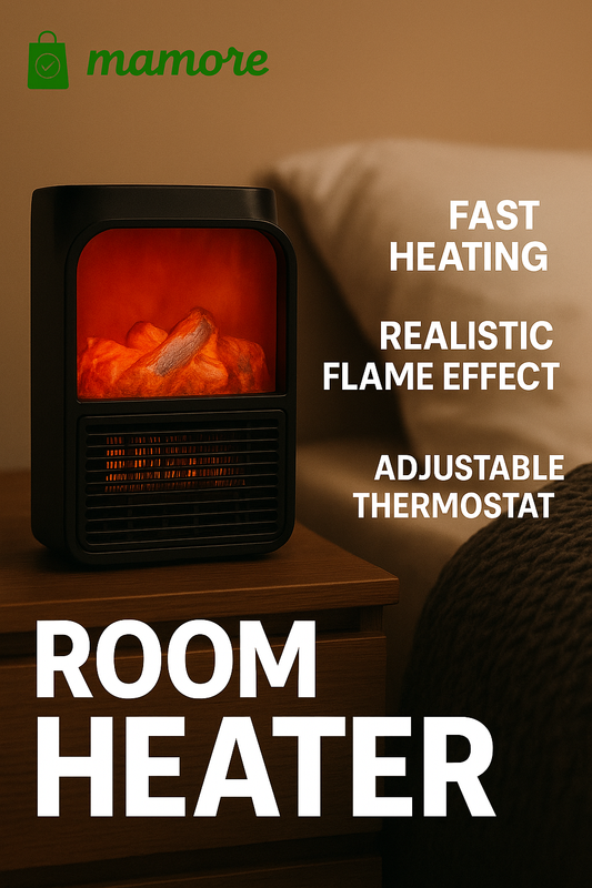 Portable Electric Fireplace Room Heater (1000W) – Wall-Outlet Mini Stove with Realistic LED Flame & Remote | 4.9⭐⭐⭐⭐⭐ Rating | Trusted By 9000+ Happy Buyers