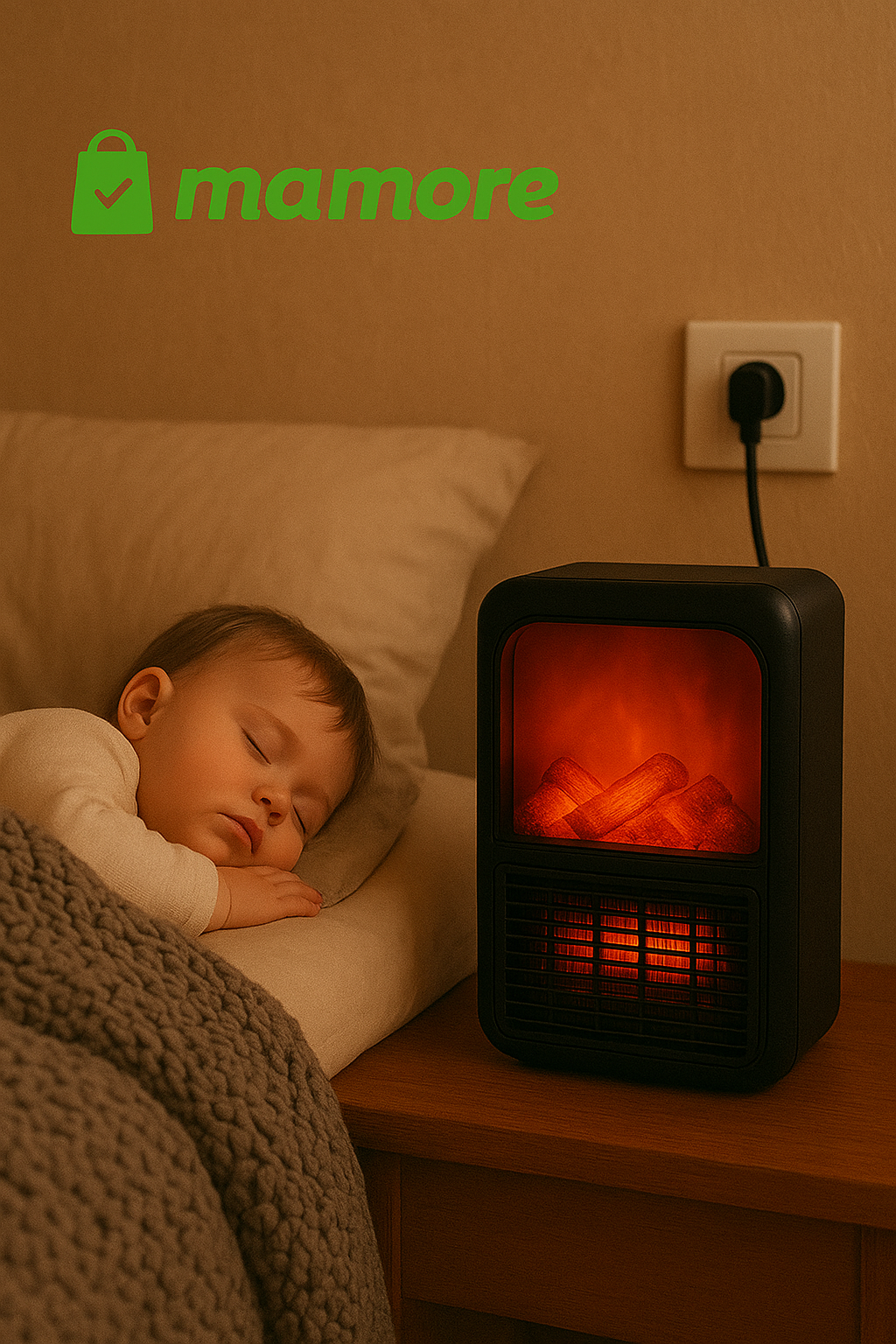 Portable Electric Fireplace Room Heater (1000W) – Wall-Outlet Mini Stove with Realistic LED Flame & Remote | 4.9⭐⭐⭐⭐⭐ Rating | Trusted By 9000+ Happy Buyers