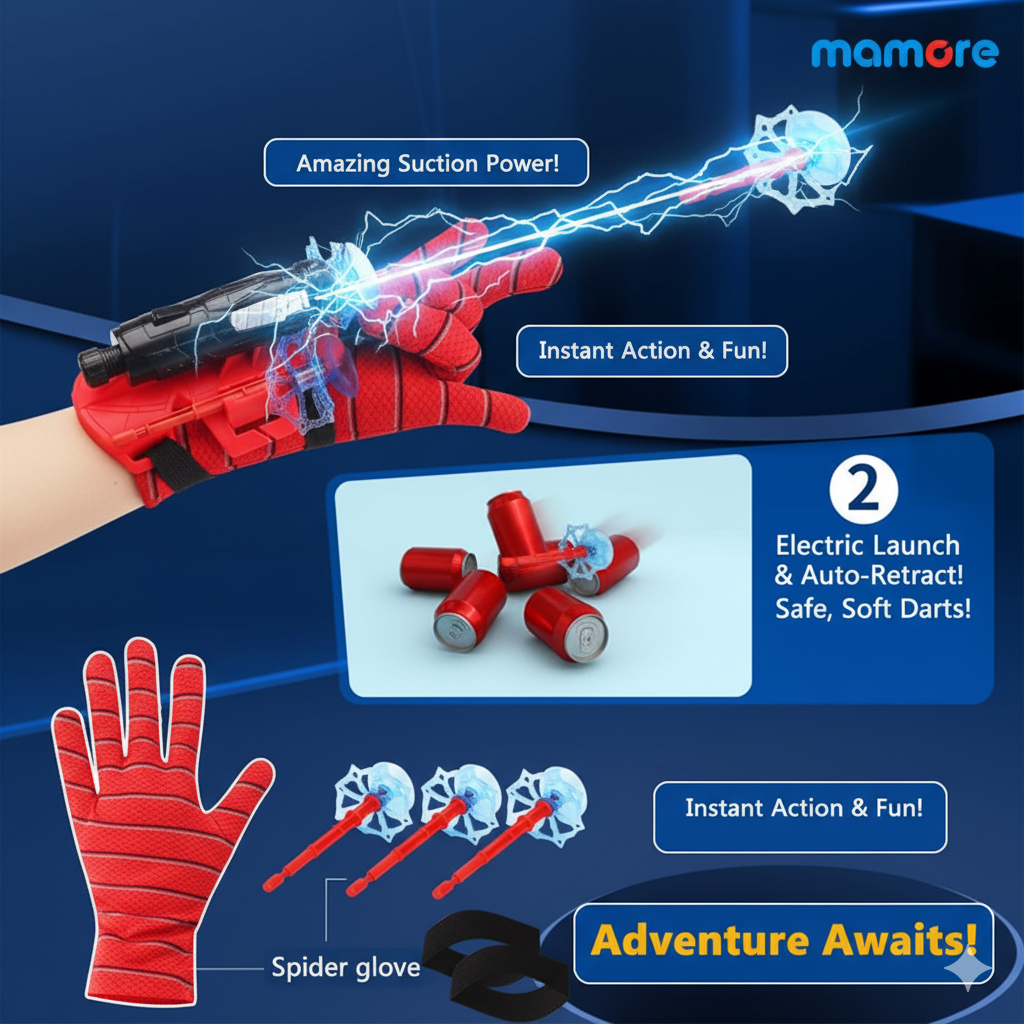 Spiderman Web Shooter: The Ultimate Safe & Fun Toy for Young Superheroes! 4.9⭐⭐⭐⭐⭐ Rating By Parents!!