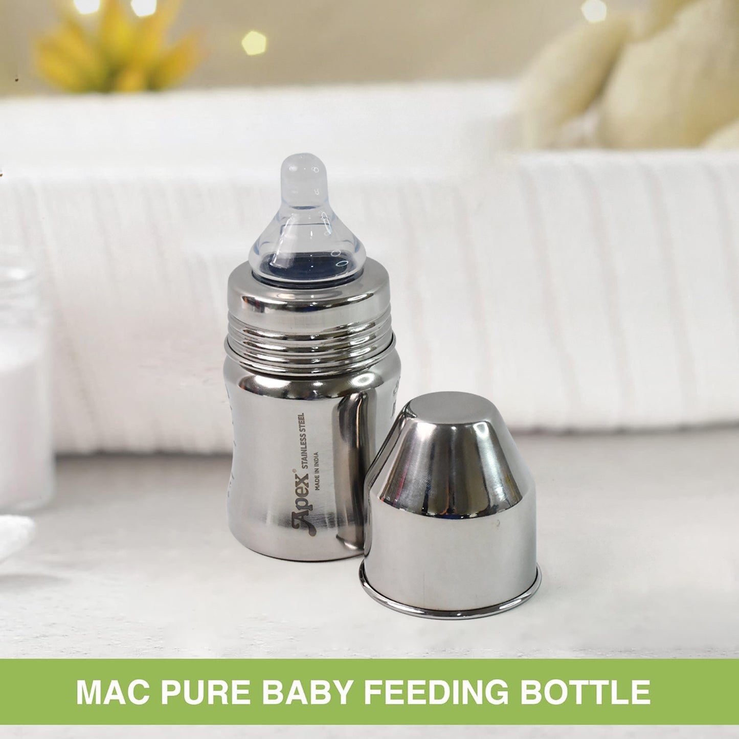Apex Premium Stainless Steel Baby Feeding Bottle (125 Ml  1 Pc) -  4.9-star rating! ⭐⭐⭐⭐
