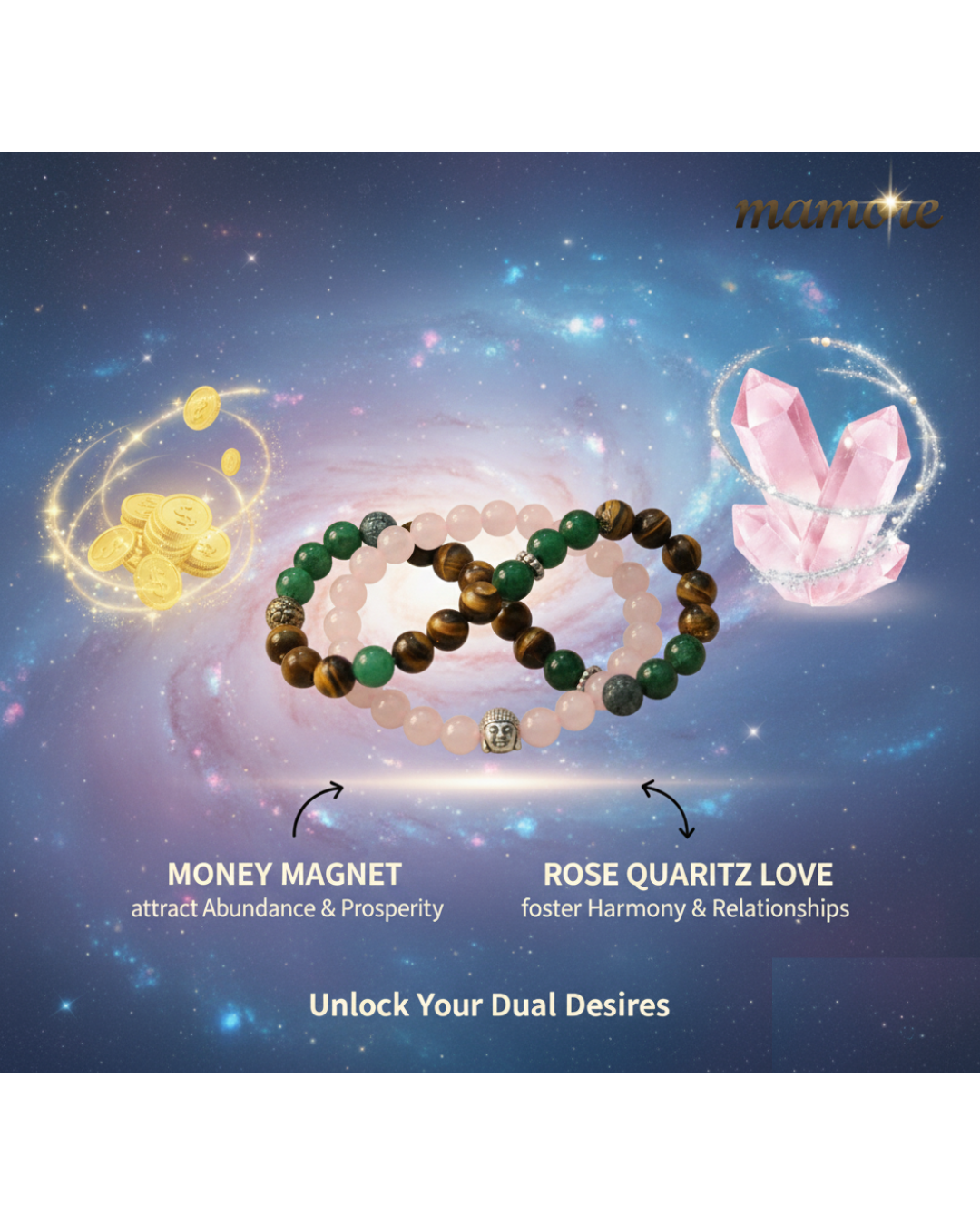 Money Magnet and Rose Quartz Love Combo: Attract Wealth & True Love |4.9star 4.9⭐⭐⭐⭐⭐ Rated!! Trusted By 10k+ Devotee