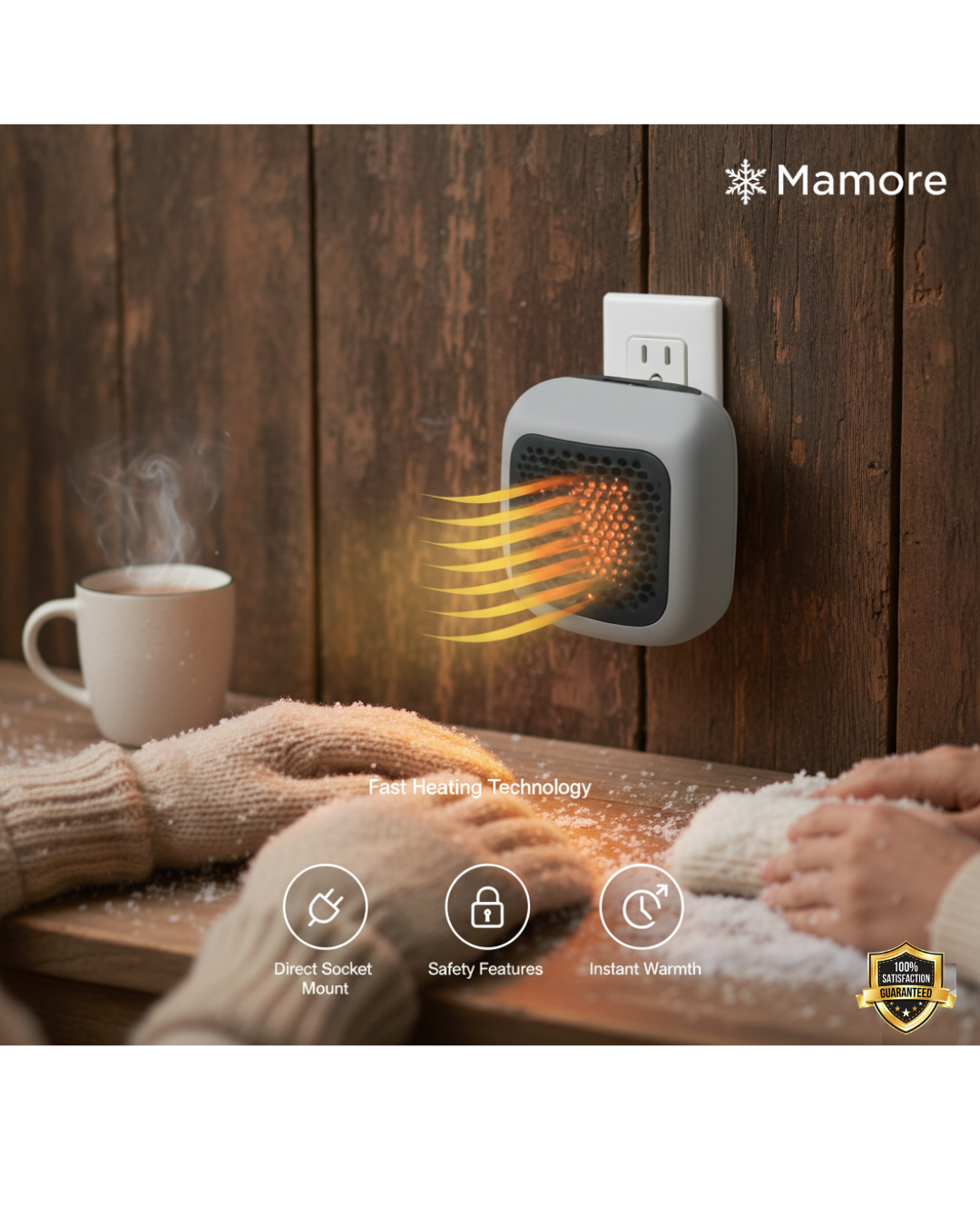 Premium 600W Wall-Mounted Plug-In Room Heater by Mamore.store – Your Compact & Cozy Winter Companion | 4.9⭐⭐⭐⭐⭐ Rated | 4000+ satisfied Customers