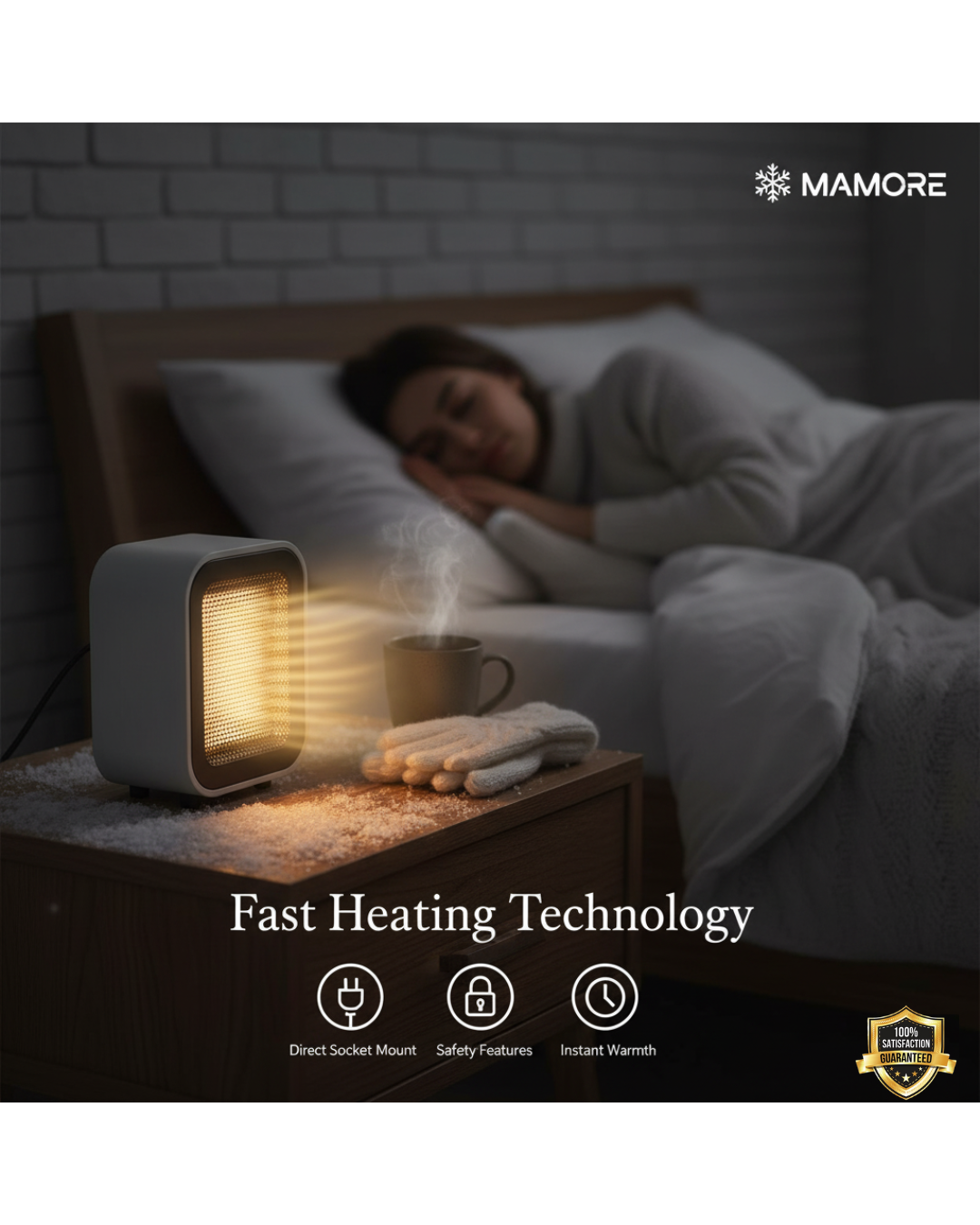 Premium 600W Wall-Mounted Plug-In Room Heater by Mamore.store – Your Compact & Cozy Winter Companion | 4.9⭐⭐⭐⭐⭐ Rated | 4000+ satisfied Customers