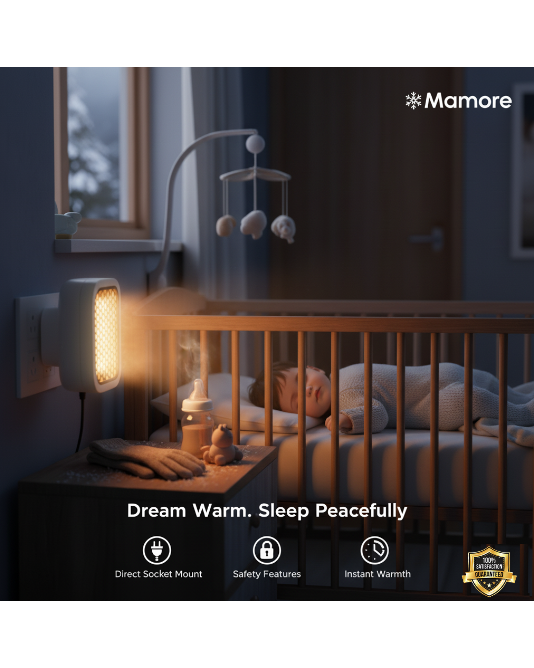 Premium 600W Wall-Mounted Plug-In Room Heater by Mamore.store – Your Compact & Cozy Winter Companion | 4.9⭐⭐⭐⭐⭐ Rated | 4000+ satisfied Customers
